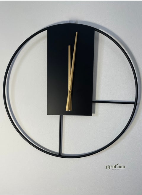Wall Clock Minimalist Style Backless Metal Frame Circle Without Numbers