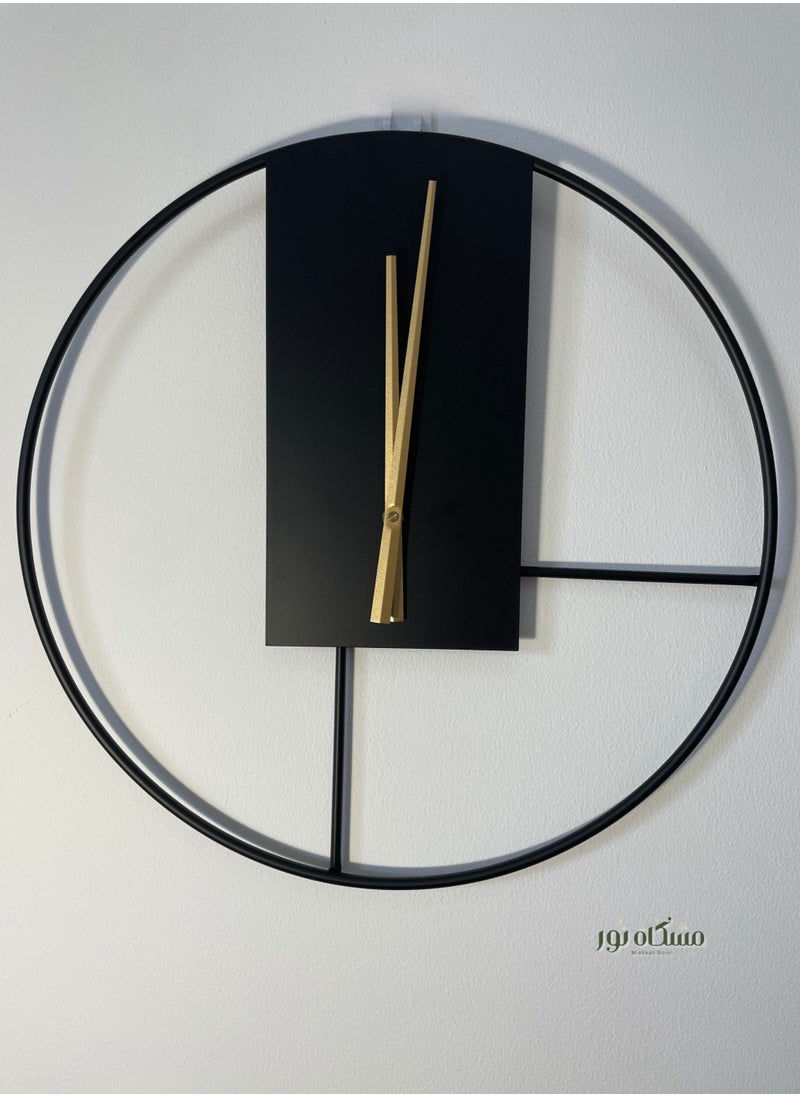Wall Clock Minimalist Style Backless Metal Frame Circle Without Numbers