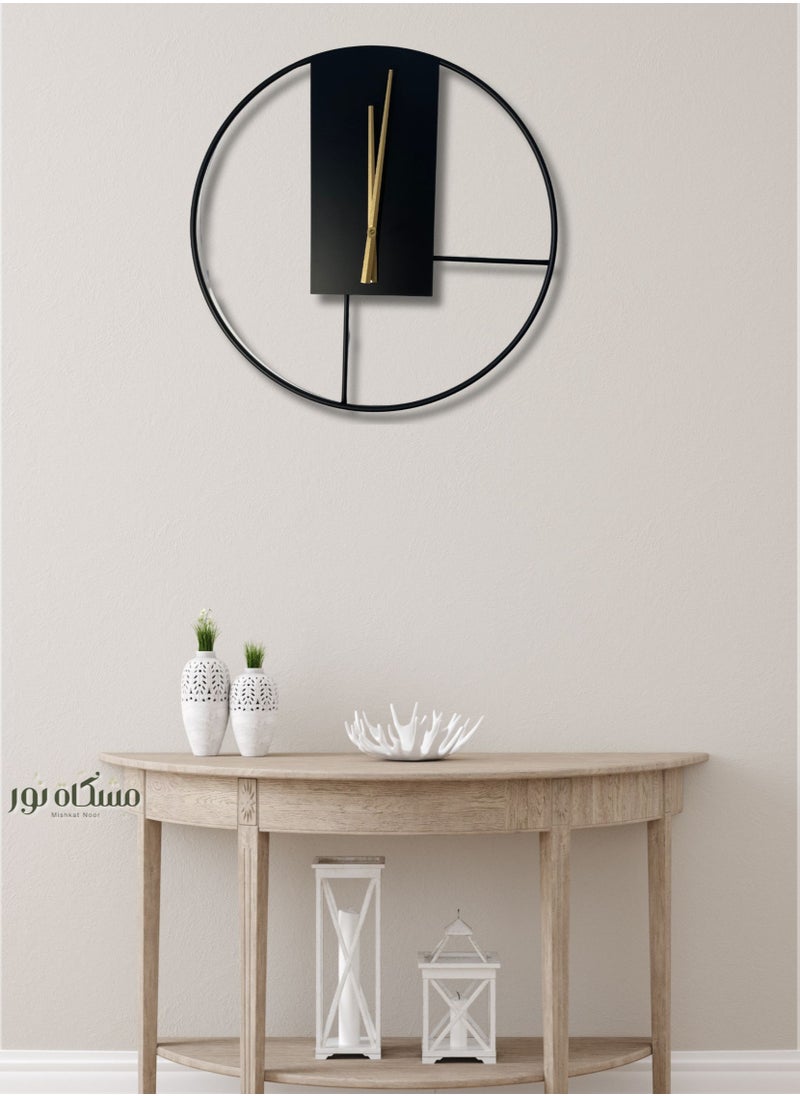 Wall Clock Minimalist Style Backless Metal Frame Circle Without Numbers