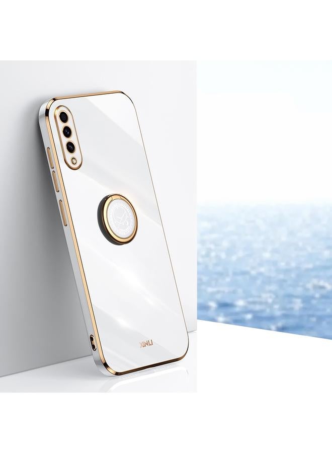 S-TOP Case For Samsung Galaxy A50 XINLI Straight Edge 6D Electroplate TPU Phone Case with Ring Holder - Image 1