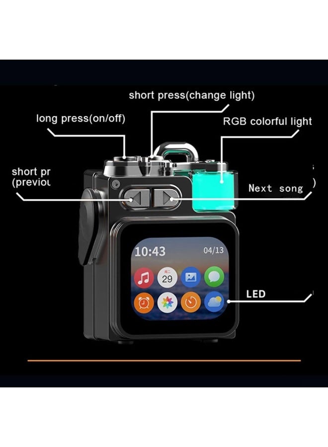 Mini Bluetooth Speaker, Smart Wireless Portable Touch Screen Speaker, HD Loud Volume, LED Light, Bluetooth 5.4, All-in-one Small Speaker for Home/Outdoor/Travel/Shower/Party/Beach/Camping/Hiking/Cycling - Image 2