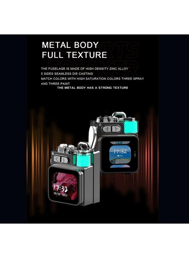 Mini Bluetooth Speaker, Smart Wireless Portable Touch Screen Speaker, HD Loud Volume, LED Light, Bluetooth 5.4, All-in-one Small Speaker for Home/Outdoor/Travel/Shower/Party/Beach/Camping/Hiking/Cycling - Image 5