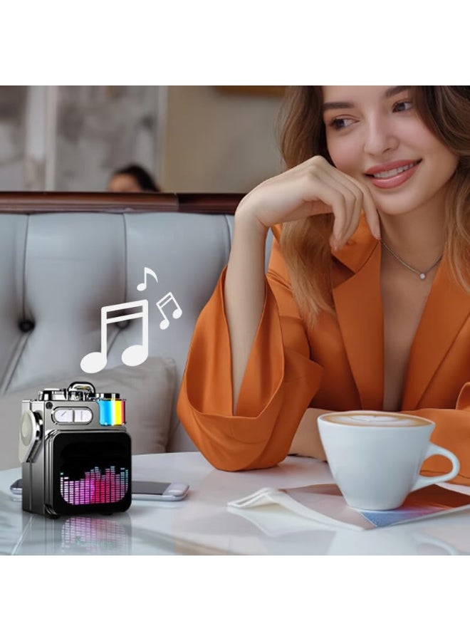 Mini Bluetooth Speaker, Smart Wireless Portable Touch Screen Speaker, HD Loud Volume, LED Light, Bluetooth 5.4, All-in-one Small Speaker for Home/Outdoor/Travel/Shower/Party/Beach/Camping/Hiking/Cycling - Image 4