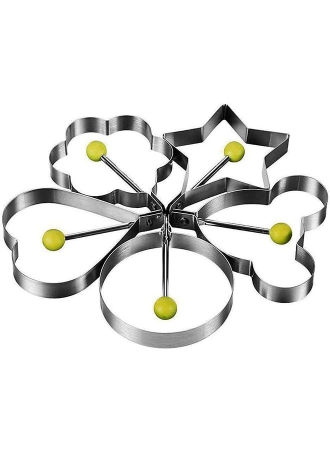 Generic Fried Egg Mold, Egg Ring Egg Shaper Stainless Steel Pancake Mold Kitchen Tool Pancake Rings, Egg Shaper Pancake Maker, For Breakfast English Muffins, Pancakes, Sandwiches, 5 PCS  - Image 1
