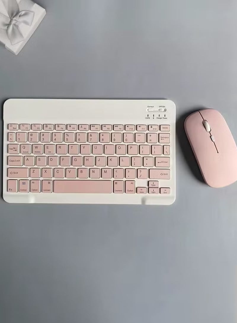 Rechargeable Wireless Keyboard and Mouse Kit Multi-Device Compatible with iOS Android Windows Quiet Scissor Switch Keys Long Battery Life Fast Charging Ideal for Tablets Laptops and Smartphones