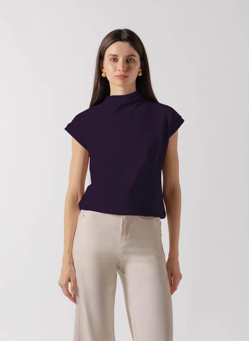 شايبس SOFT CAP-SLEEVE HIGH NECK TOP