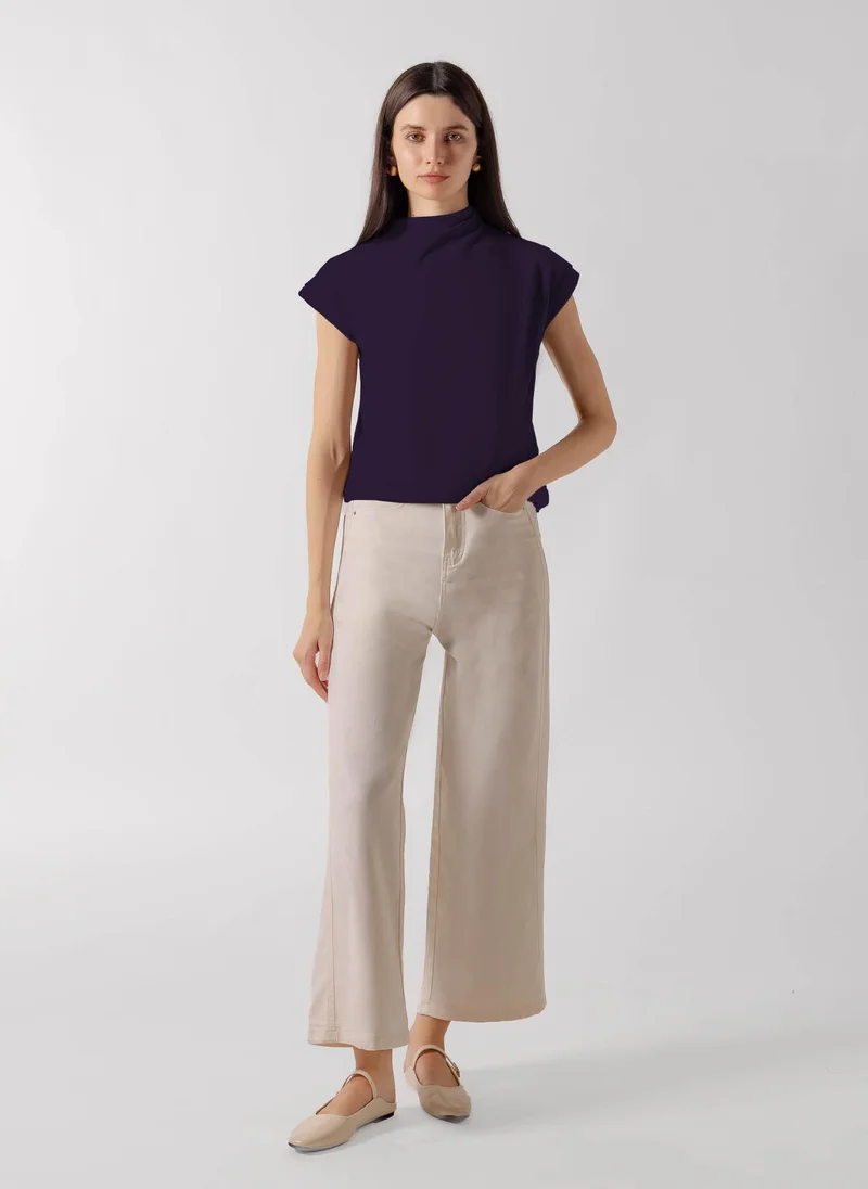 شايبس SOFT CAP-SLEEVE HIGH NECK TOP
