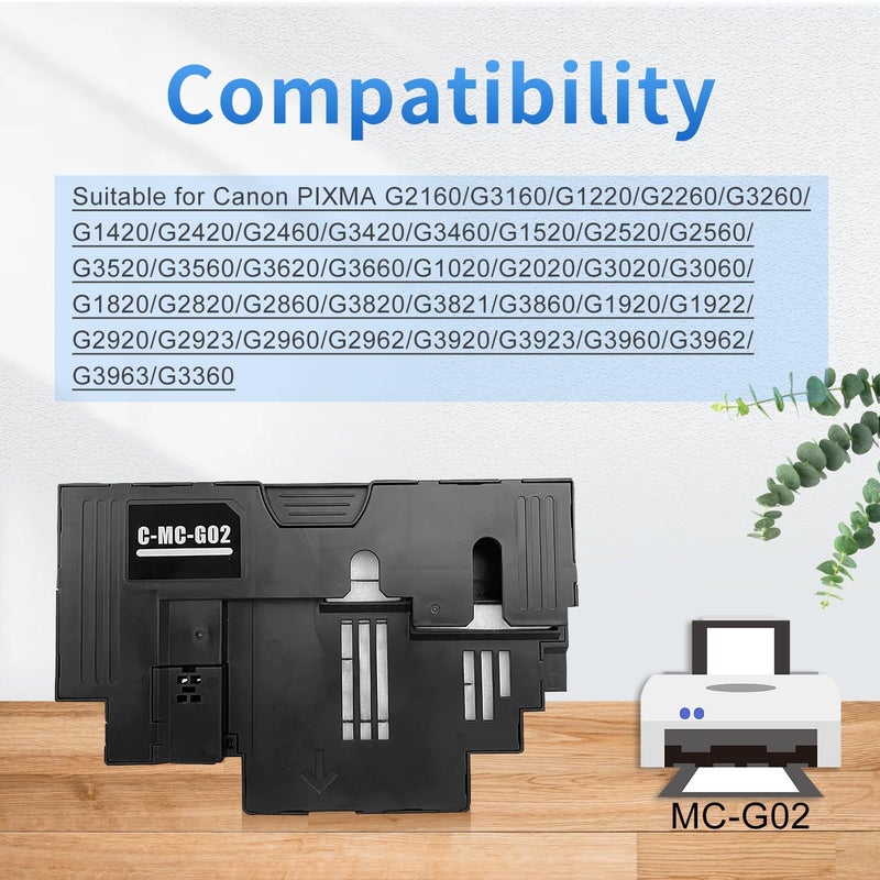 AYMSous MC-G02 Waste Ink Maintenance Cartridge Waste Ink Collector Unit Work for Canon PIXMA G3260 G2260 G1220...etc Printers Waste Ink Tank Waste Ink Collection - Image 2
