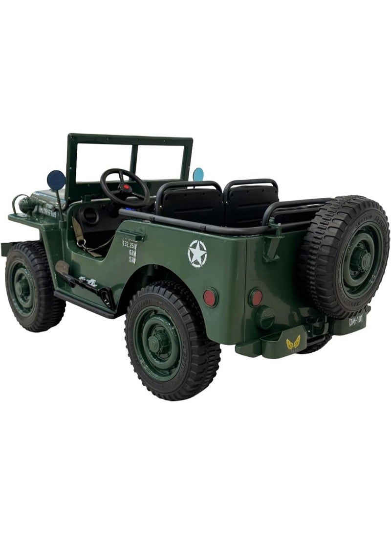 VLRA Electric Ride-On Military Jeep for Kids – Realistic Design & Safe Driving - Image 2