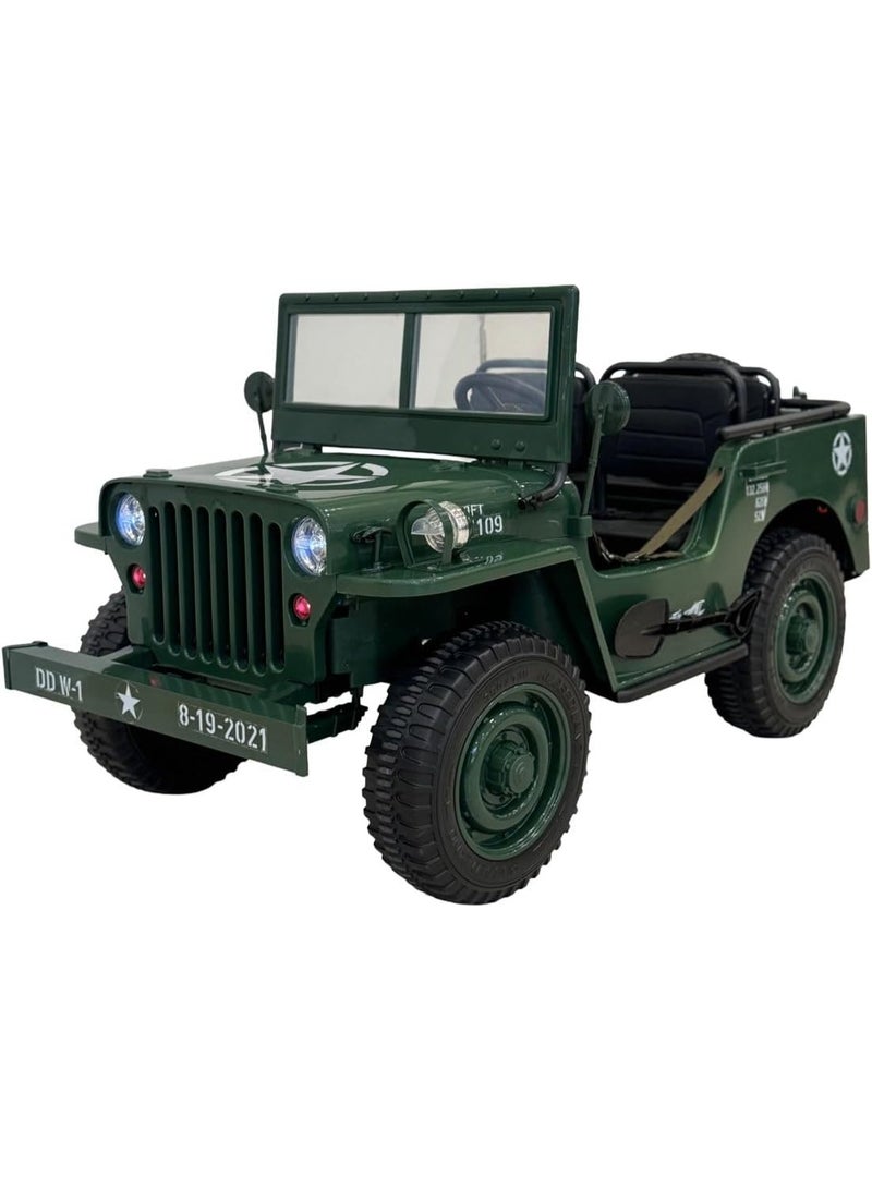 VLRA Electric Ride-On Military Jeep for Kids – Realistic Design & Safe Driving - Image 3