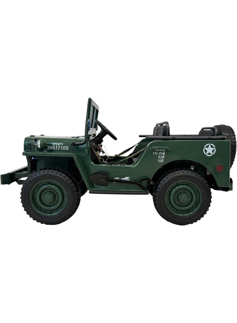 VLRA Electric Ride-On Military Jeep for Kids – Realistic Design & Safe Driving - Image 1