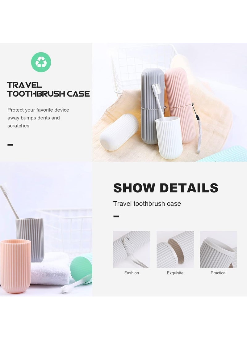 LIMITLESS Travel Toothbrush Holder Case Set Kids Women Men Travel Container Toothbrush Holders With Picking Sling Gargle Cup Toothbrush Protector Storage Traveling Camping Business Trip (Assorted Color)  - Image 3