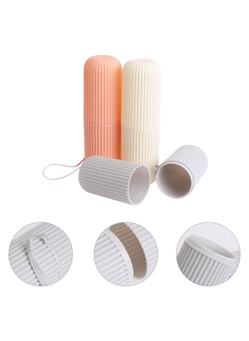 LIMITLESS Travel Toothbrush Holder Case Set Kids Women Men Travel Container Toothbrush Holders With Picking Sling Gargle Cup Toothbrush Protector Storage Traveling Camping Business Trip (Assorted Color)  - Image 5