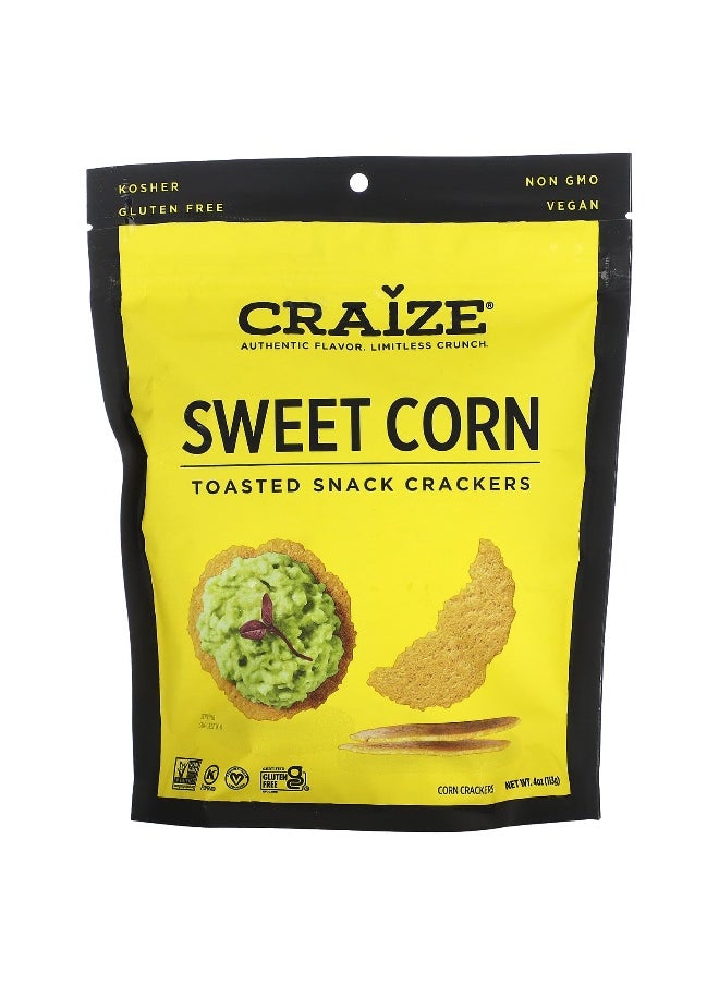 Craize - Craize, Toasted Snack Crackers, Sweet Corn, 4 oz (113 g) - Image 1