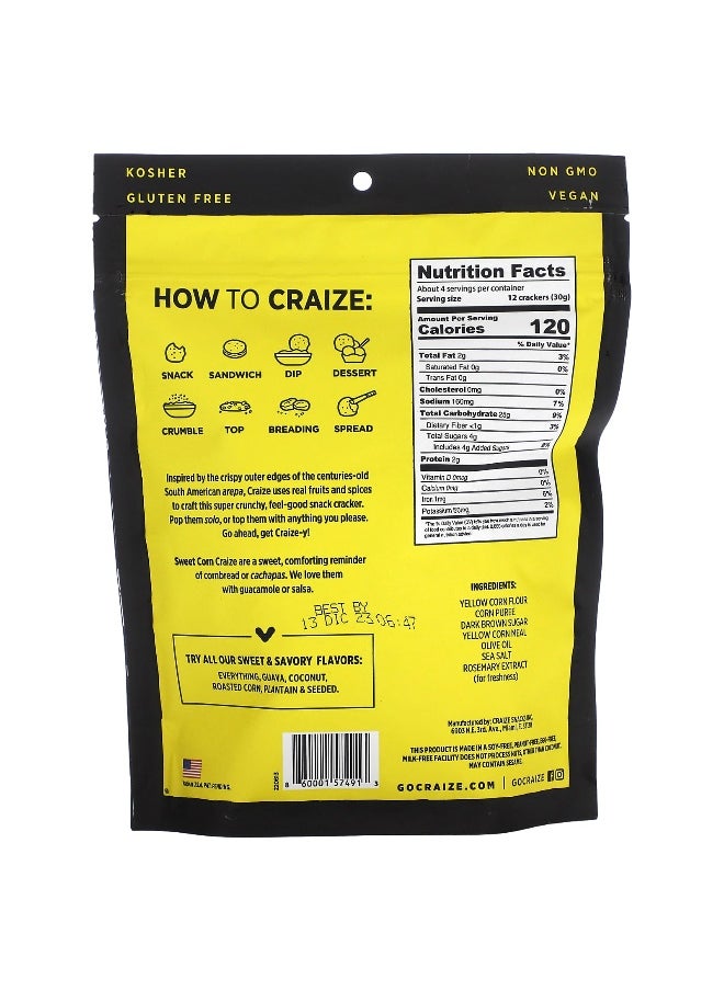 Craize - Craize, Toasted Snack Crackers, Sweet Corn, 4 oz (113 g) - Image 1