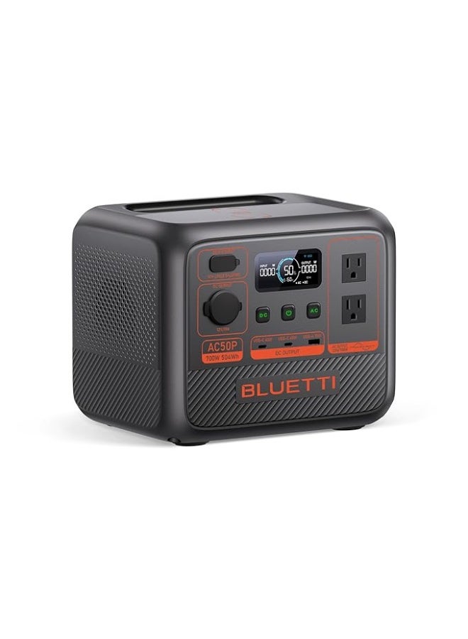 Bluetti ‎AC50P portable power station, AC charging cable, solar charging cable, car charging cable, grounding screws, user manual - Image 1