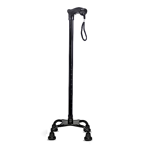 Paxmax Quadripod Adjustable Four Legged Walking Stick Black - Image 1