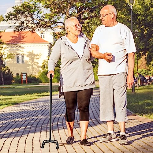 Paxmax Quadripod Adjustable Four Legged Walking Stick Black - Image 5