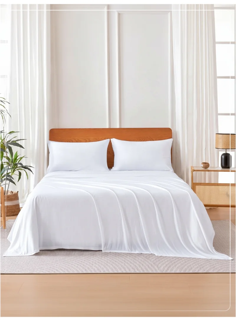 4-Piece King Bed Sheet Set – Fits 180×200+35 cm – Ultra Soft Brushed Microfiber – Extra Deep Pocket, Secure Elastic All Around – 1 Flat Sheet, 1 Fitted Sheet & 2 Pillowcases, All-Season Comfort – Wrinkle & Fade Resistant, Hypoallergenic