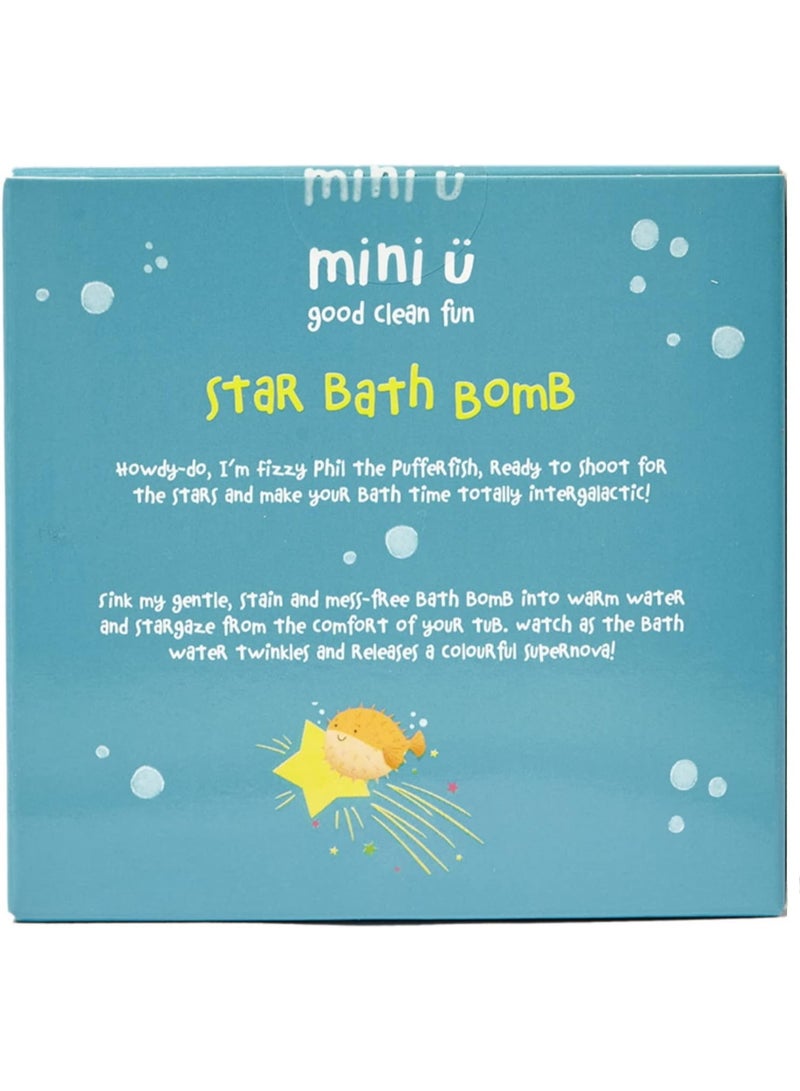 Mini U Star Fizzing Bath Bomb With Shea Butter, Vegan Cruelty Free Bath Fizzer, Colour Surprise Bath Time Fun For Kids Teens & Adults, Stain Free Gift - Image 2
