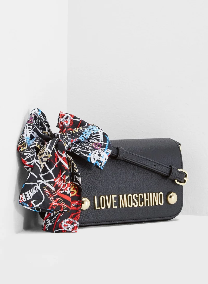 Love Moschino Bow Tie Scarf Crossbody