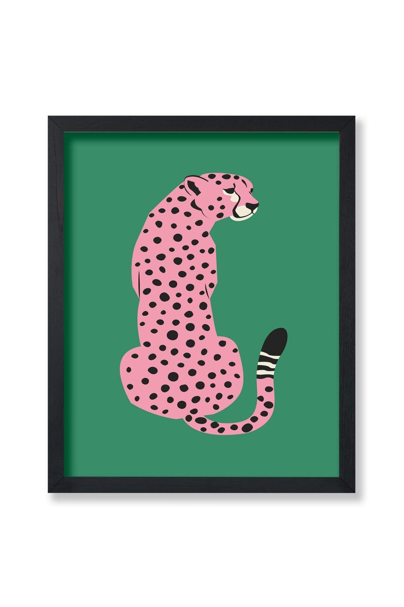 Poster Master Cheetah Poster - Pink Cheetah Print - Leopard Art - Pop Art - Gift for Men, Women & Animal Lover - Minimal Decor for Bedroom, Living Room, Kid's Room or Nursery - 11x14 UNFRAMED Wall Art - Image 1