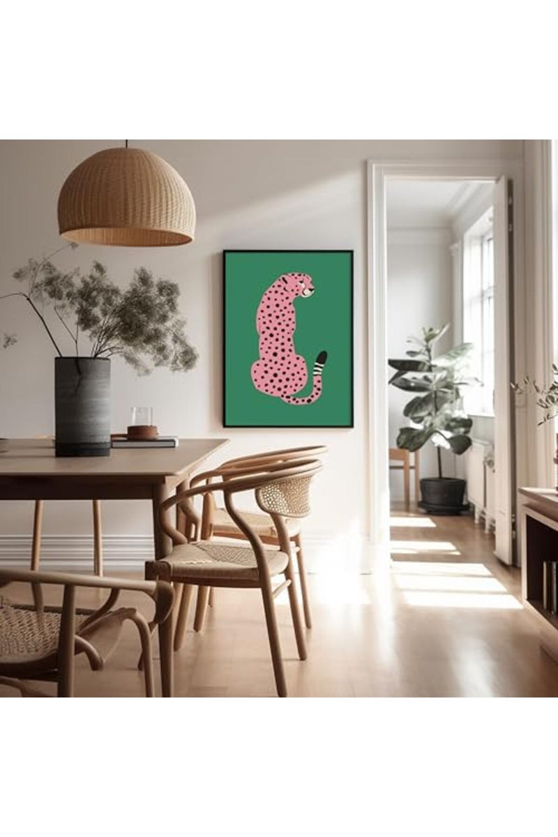 Poster Master Cheetah Poster - Pink Cheetah Print - Leopard Art - Pop Art - Gift for Men, Women & Animal Lover - Minimal Decor for Bedroom, Living Room, Kid's Room or Nursery - 11x14 UNFRAMED Wall Art - Image 5