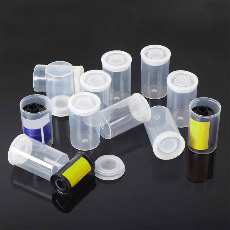 Quacc 12 PCS Clear Film Canisters with Lids, Film Canister Rocket Tube for Science Art Project, Empty Small Film Cans Sewing Storage Case Containers for Supplement Bead Fish Hook - Image 2