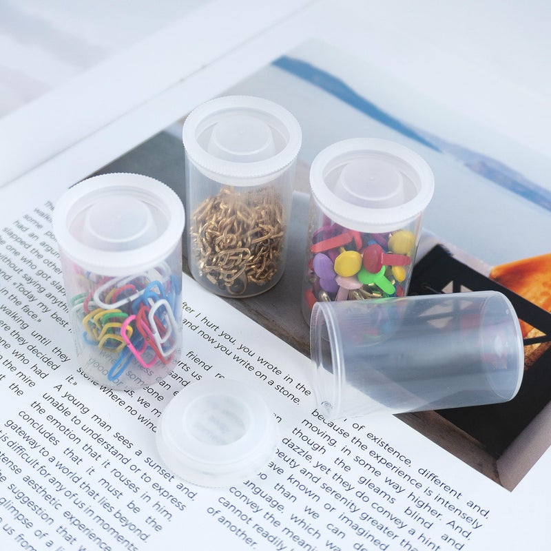 Quacc 12 PCS Clear Film Canisters with Lids, Film Canister Rocket Tube for Science Art Project, Empty Small Film Cans Sewing Storage Case Containers for Supplement Bead Fish Hook - Image 5