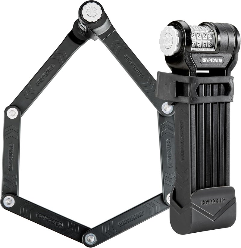 Kryptonite Keeper 585 Folding Combo Bike Lock, Compact High Security Anti-Theft Foldable Bicycle Lock with 4-Digit Resettable Combination and Mount for E-Bikes Scooter Road Mountain Bikes, 85cm(33 in) - Image 1