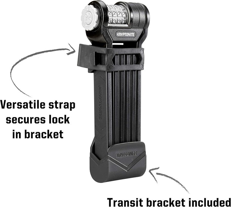 Kryptonite Keeper 585 Folding Combo Bike Lock, Compact High Security Anti-Theft Foldable Bicycle Lock with 4-Digit Resettable Combination and Mount for E-Bikes Scooter Road Mountain Bikes, 85cm(33 in) - Image 4