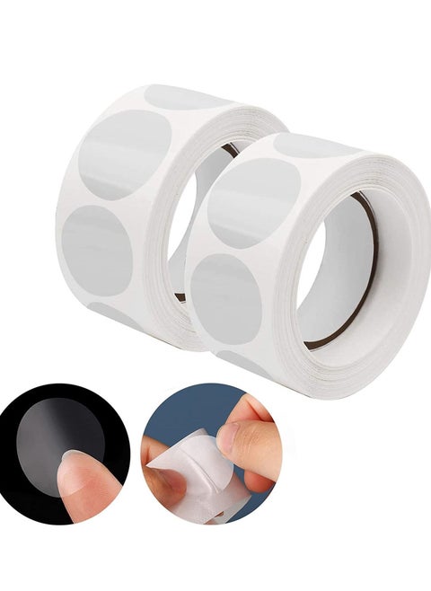 Transparent Seal Stickers, 1000 Pcs Clear 2.5cm Round Circle Wafer Sticker Labels for Envelopes, Box and Gift Packaging (500 Per Roll)
