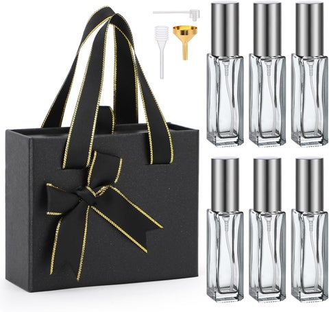 Segbeauty Atomizer Sprayer for Perfume, 6pcs 10ML Travel Size Perfume Refill Bottle with gift box, Empty Perfume Bottles Glass Small Perfume Spray Bottle Mini Sample Container Travel Accessories
