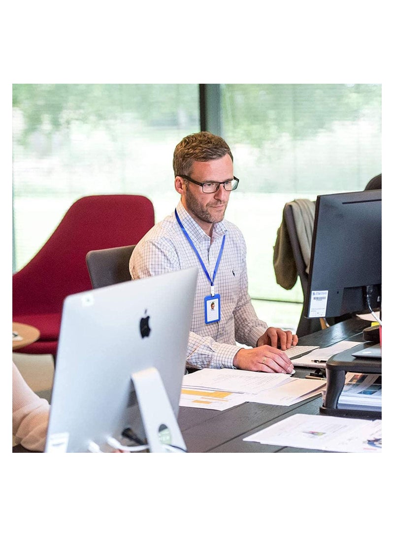 5 Packs Badge Holder with Lanyard ID Card Holder for Badges Clear Name Tag Holder Work Badge Holder - Image 4