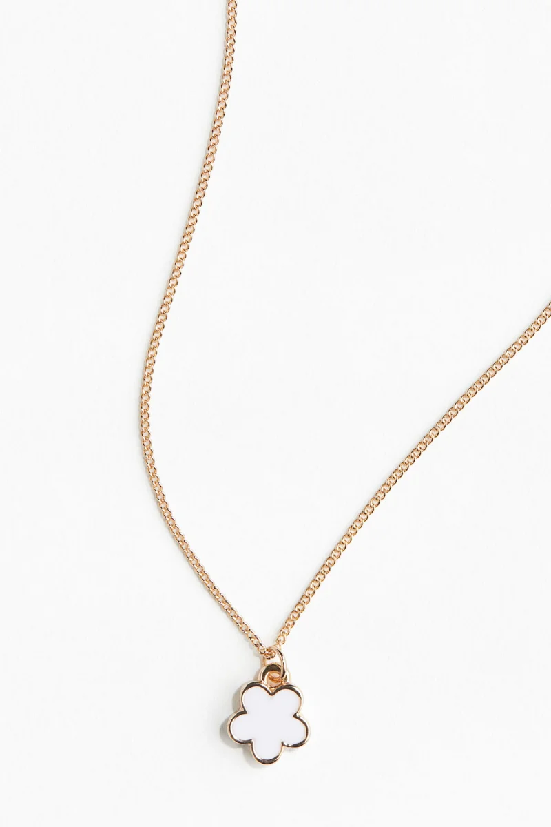 اتش اند ام Flower-pendant necklace