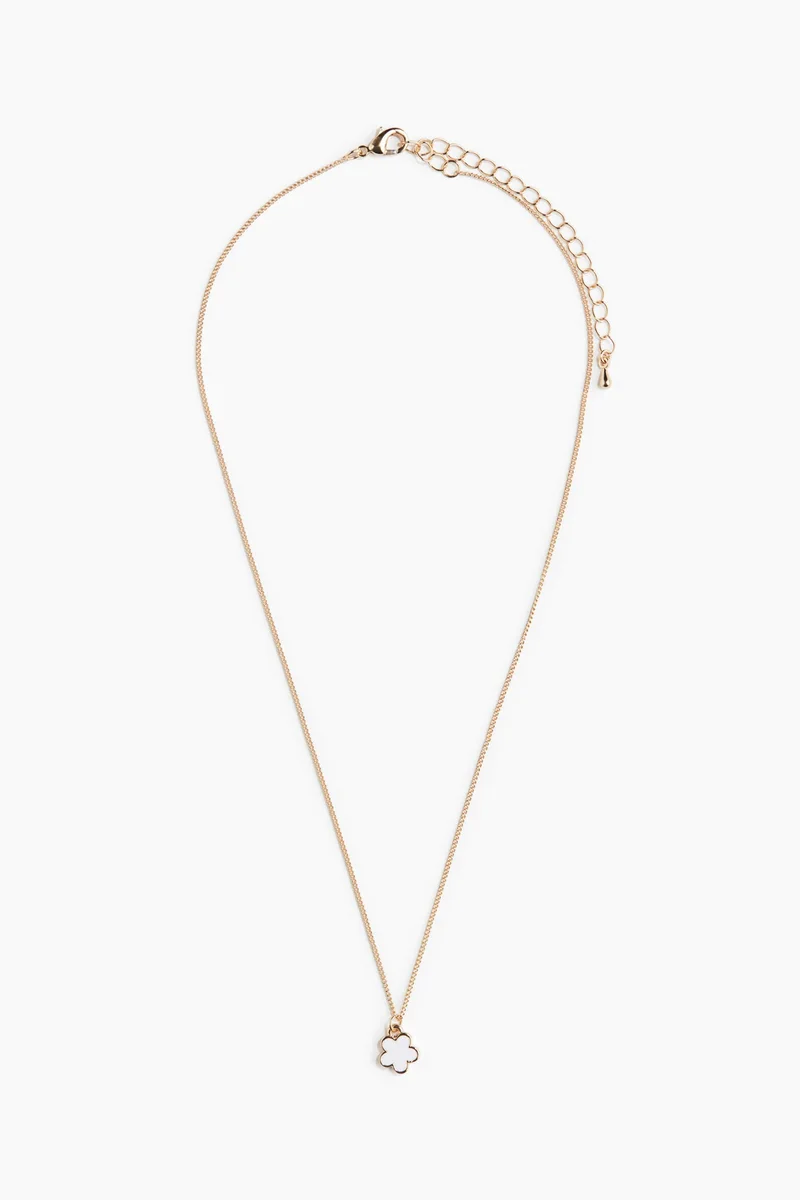 اتش اند ام Flower-pendant necklace