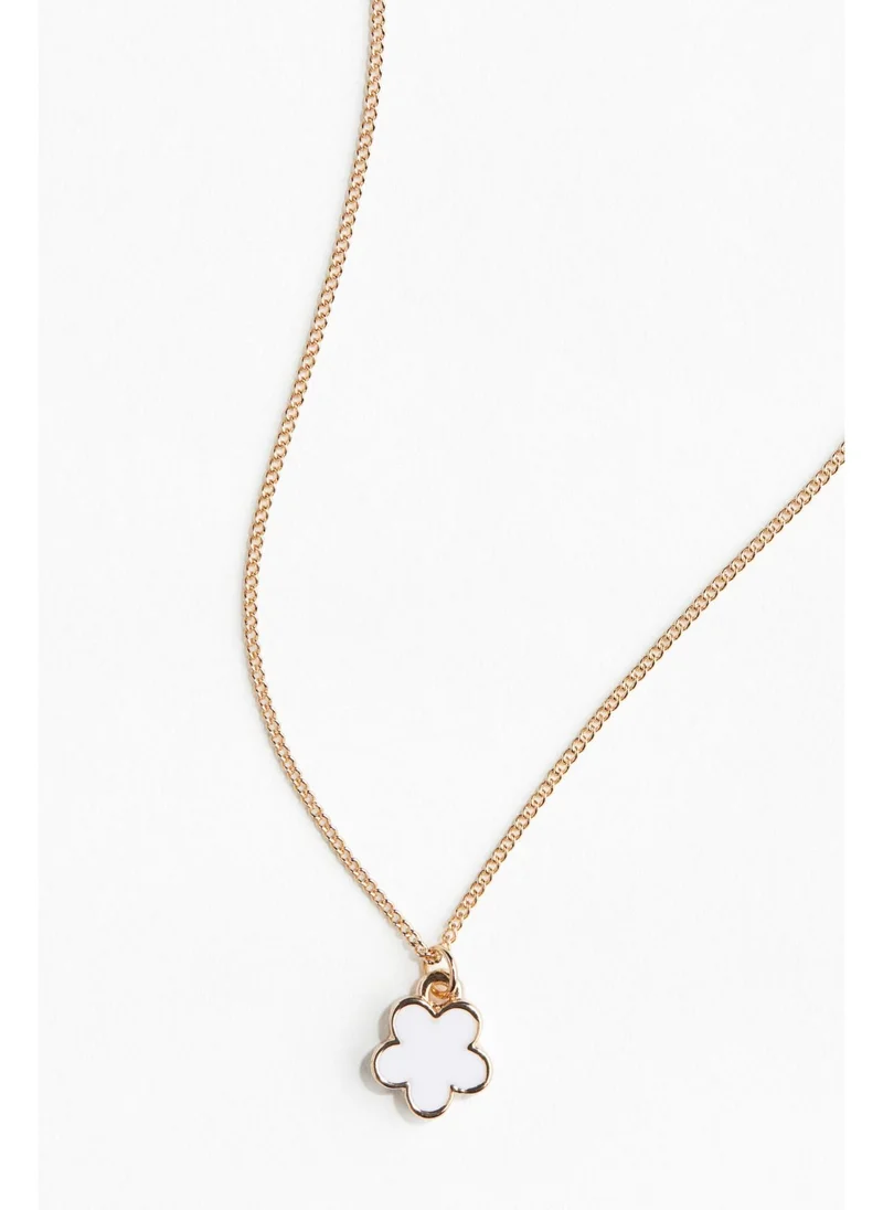 اتش اند ام Flower-pendant necklace