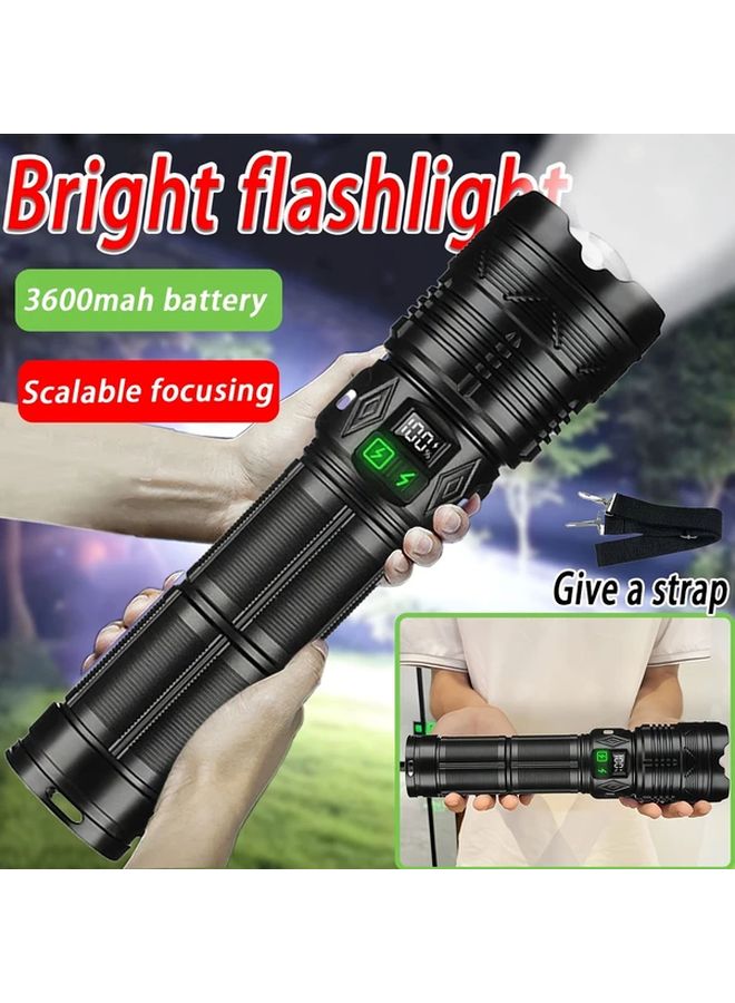 Ultra Bright Rechargeable Flashlight With Shoulder Strap Hands Free COB Light 3600mAh - Image 2