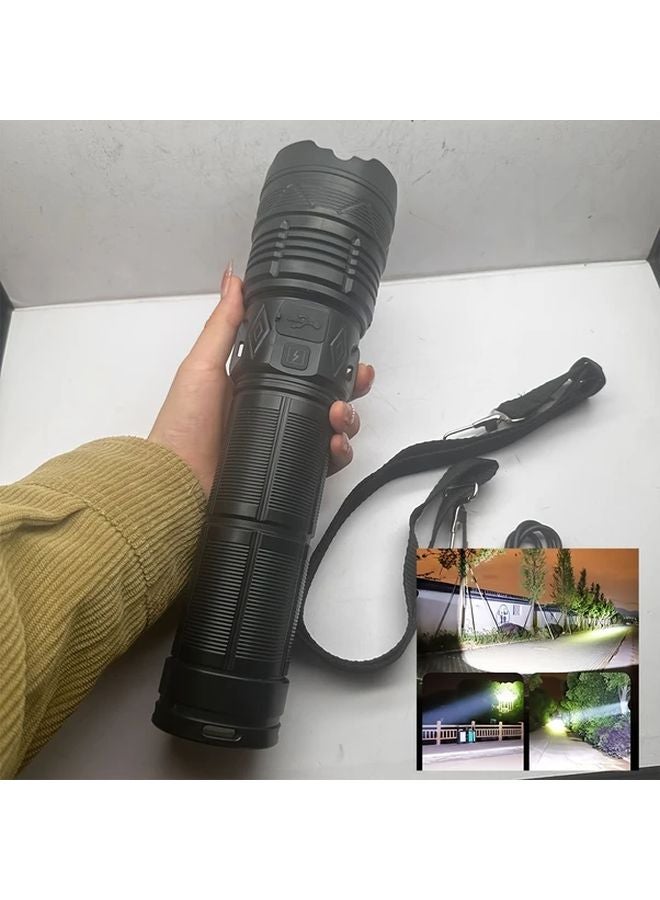 Ultra Bright Rechargeable Flashlight With Shoulder Strap Hands Free COB Light 3600mAh - Image 1