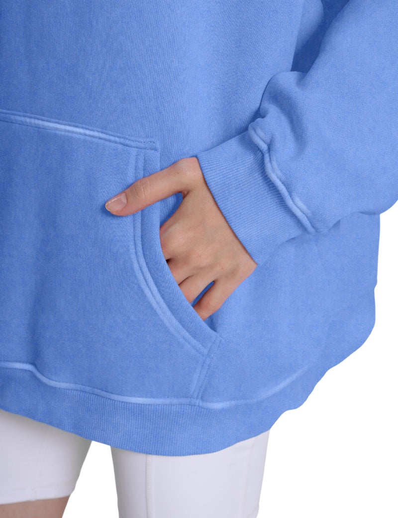 Dnzzs Acid Wash Hoodie for Womens Pullover Oversized Women's Fashion Blue Hoodies & Sweatshirts Vintage Sweatshirt Heavyweight - Image 5