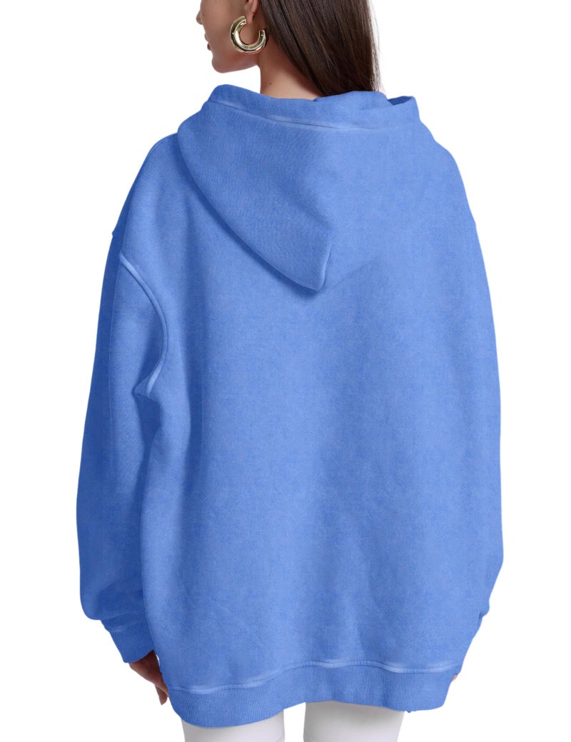 Dnzzs Acid Wash Hoodie for Womens Pullover Oversized Women's Fashion Blue Hoodies & Sweatshirts Vintage Sweatshirt Heavyweight - Image 3