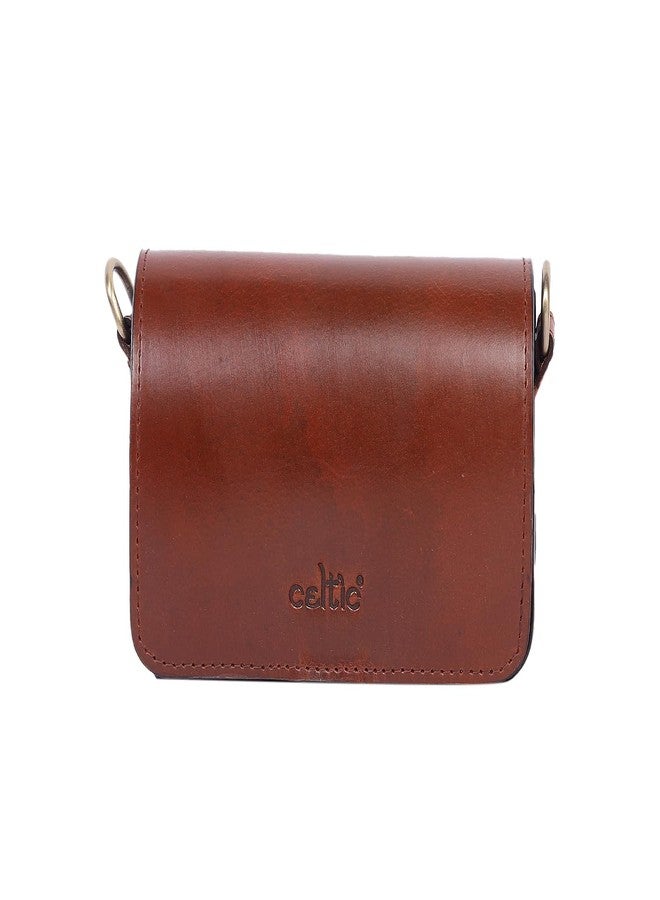 Celtic Compact Genuine Leather Triple-Compartment Sling Clutch - Image 1