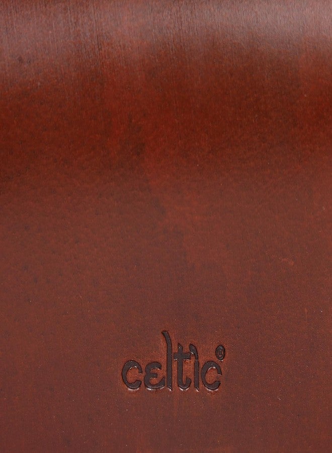 Celtic Compact Genuine Leather Triple-Compartment Sling Clutch - Image 3