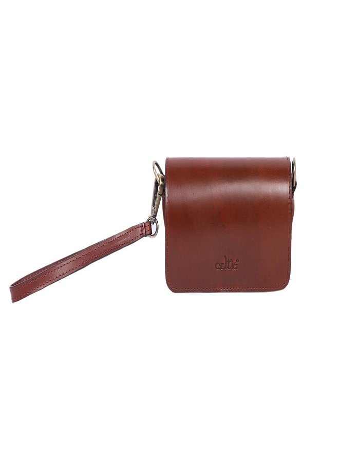 Celtic Compact Genuine Leather Triple-Compartment Sling Clutch - Image 2