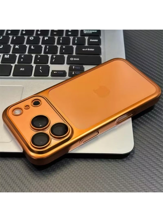 Temu Metal phone case with built-in lens protector for iPhone 17 Pro, full coverage with cooling technology, designed to protect against drops and scratches.