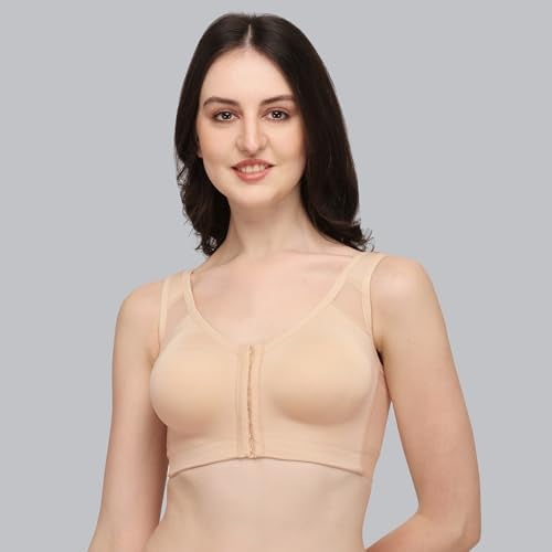 SOIE Women Front Closure Full Coverage Non Padded Non Wired Posture Correction Bra(Combo CB-334FUDGE/NUDE XXL) - Image 4