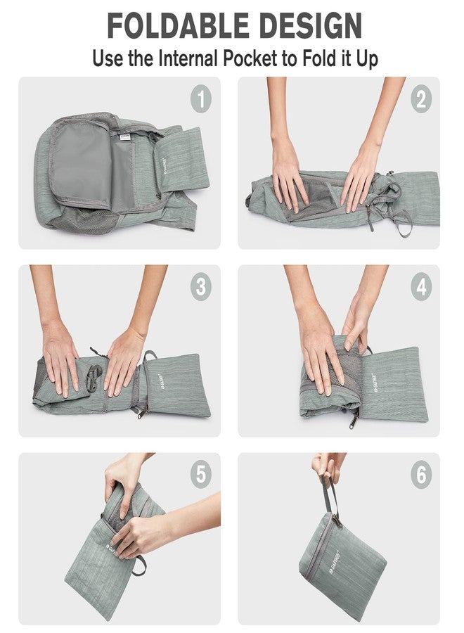 G4Free Small Foldable Backpack 10/15L Lightweight Foldable Outdoor Travel Backpack Shoulder Bag, grey, 20Liters, Classic - Image 5