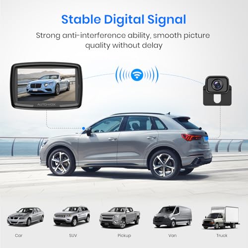 AUTO-VOX CS-2 Wireless Backup Camera with 4.3" Car Monitor, Easy Install Stable Digital Signal Back Up Camera System, Super Night Vision Reverse Cam for Truck, SUV, Van, Trailer - Image 3