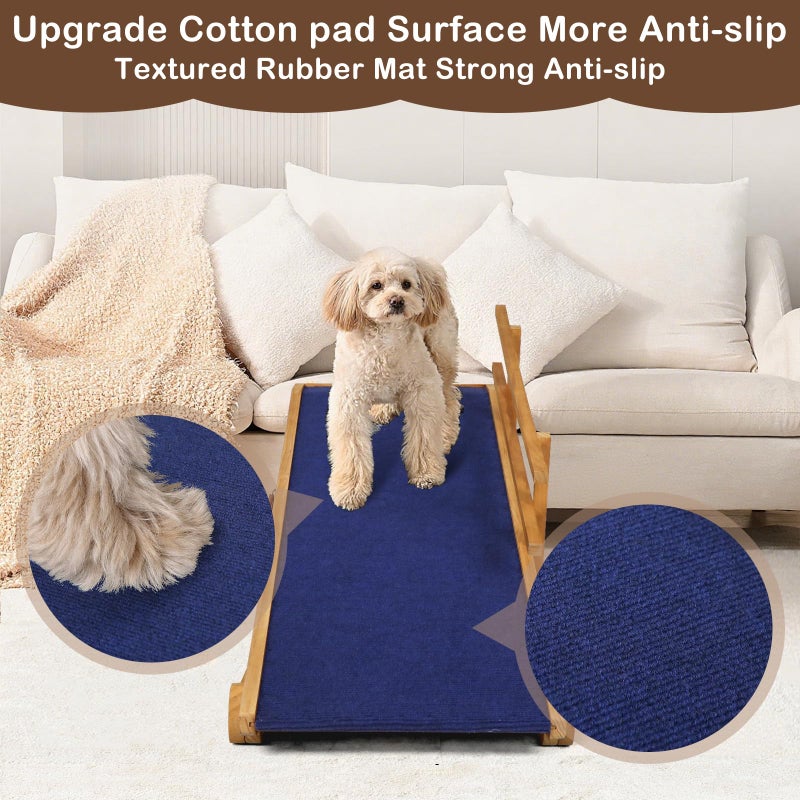 OUTDOOR DIAMOND Dog Ramp for Beds, Cars, Couches, Dog Steps Anti-Slip Surface, Dogs Ramps for Old Small Pet,High Traction with Platform, 7 Adjustable Heights 16" to 27" Up, Portable Stairs Design for Dogs, 45.3" Long - Image 4