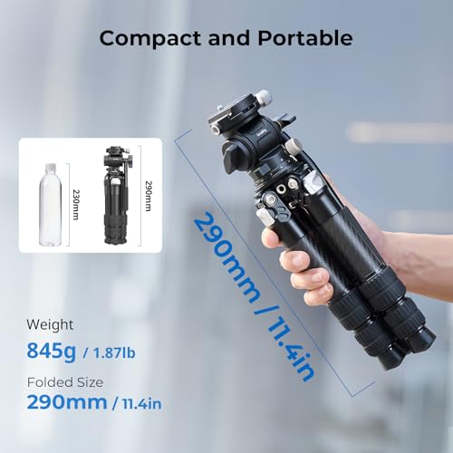 SmallRig Portable Carbon Fiber Tabletop Tripod Kit 17 Compact Mini Desktop Tripod with Video Head High LoadBearing Builtin QR Plate for Arca Max Load 3kg 66lb for Cameras DSLR - Image 3